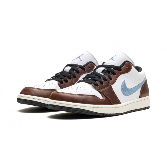 Nike Air Jordan 1 NZ Low Mens Embroidered Swoosh - Mocha FQ7832-142 Footwear