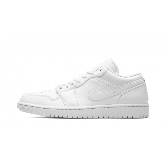 Nike Air Jordan 1 NZ Low Mens Triple White 553558-136 Footwear