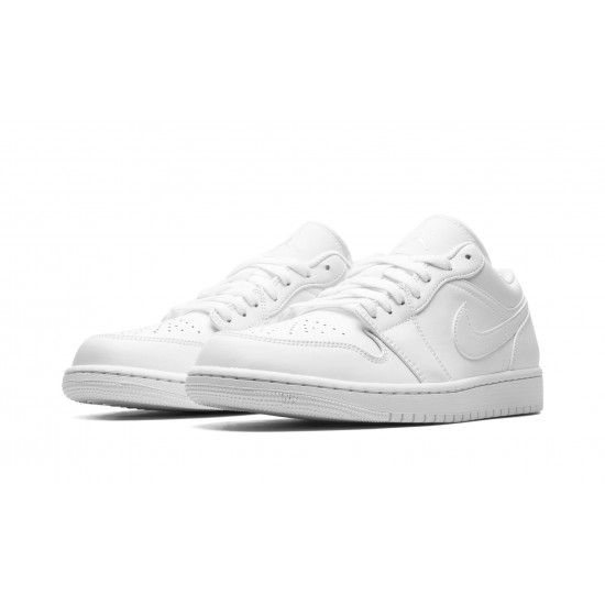 Nike Air Jordan 1 NZ Low Mens Triple White 553558-136 Footwear