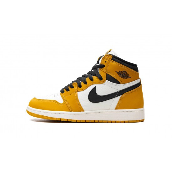 Nike Air Jordan 1 NZ High GradeSchool Yellow Ochre Black FD1437-701 Footwear