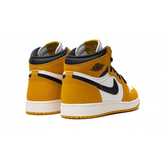 Nike Air Jordan 1 NZ High GradeSchool Yellow Ochre Black FD1437-701 Footwear