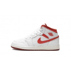 Nike Air Jordan 1 NZ Mid GradeSchool White Dune Red FJ3464-160 Footwear