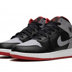 Nike Air Jordan 1 NZ Mid GradeSchool Black Grey Red DQ8423-006 Footwear