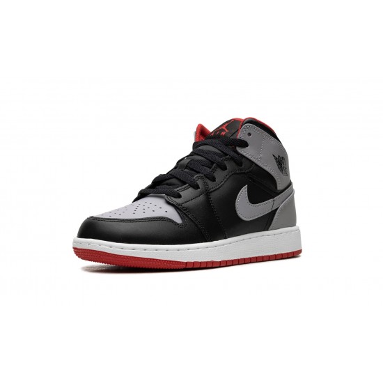 Nike Air Jordan 1 NZ Mid GradeSchool Black Grey Red DQ8423-006 Footwear