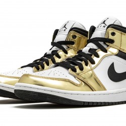 Nike Air Jordan 1 NZ Mid Mens Metallic Gold Dc1419-700 Footwear