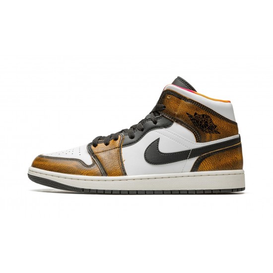 Nike Air Jordan 1 NZ Mid Mens SE Orange Wear Away DQ8417-071 Footwear