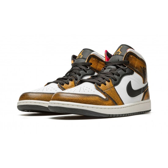 Nike Air Jordan 1 NZ Mid Mens SE Orange Wear Away DQ8417-071 Footwear