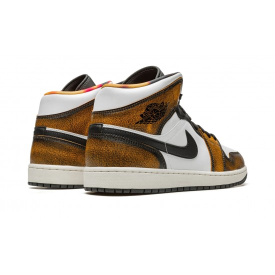 Nike Air Jordan 1 NZ Mid Mens SE Orange Wear Away DQ8417-071 Footwear