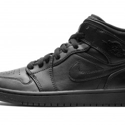 Nike Air Jordan 1 NZ Mid Mens Triple Black 554724-093 Footwear