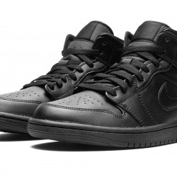 Nike Air Jordan 1 NZ Mid Mens Triple Black 554724-093 Footwear