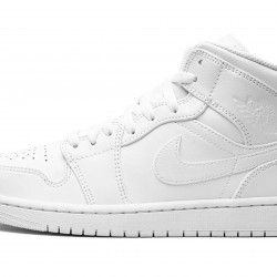 Nike Air Jordan 1 NZ Mid Mens Triple White 554724-136 Footwear