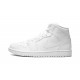 Nike Air Jordan 1 NZ Mid Mens Triple White 554724-136 Footwear