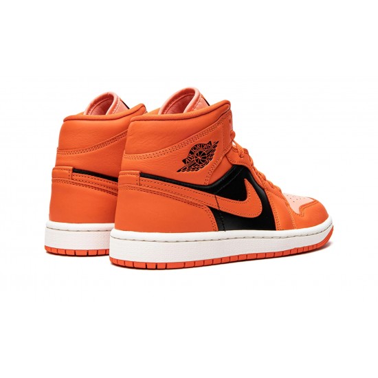 Nike Air Jordan 1 NZ SE Mid Womens Orange  Black DM3381-600 Footwear