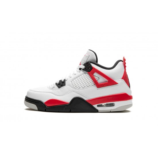 Nike Air Jordan 4 NZ GradeSchool White Red Cement 408452-161 Footwear