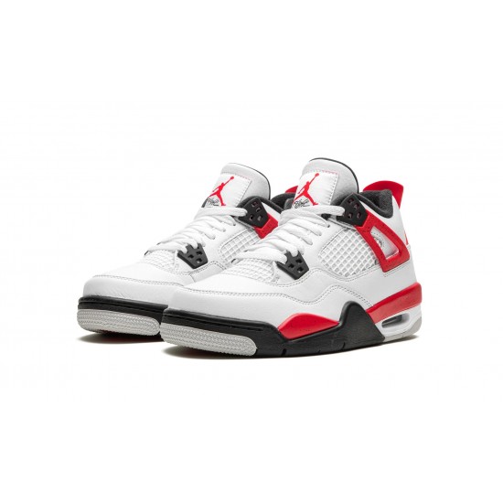 Nike Air Jordan 4 NZ GradeSchool White Red Cement 408452-161 Footwear