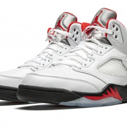 Nike Air Jordan 5 NZ Mens Retro Fire Red Silver Tongue 2020 DA1911-102 Footwear